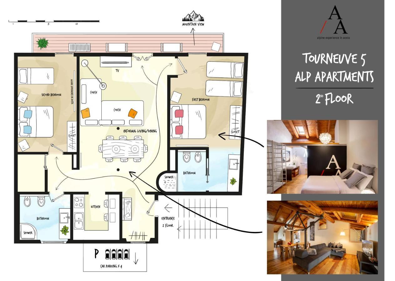 Alp Apartments Ski & Bike - Tourneuve5 아오스타 외부 사진